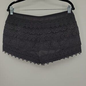 Sans Souci Black Crochet Lace Shorts